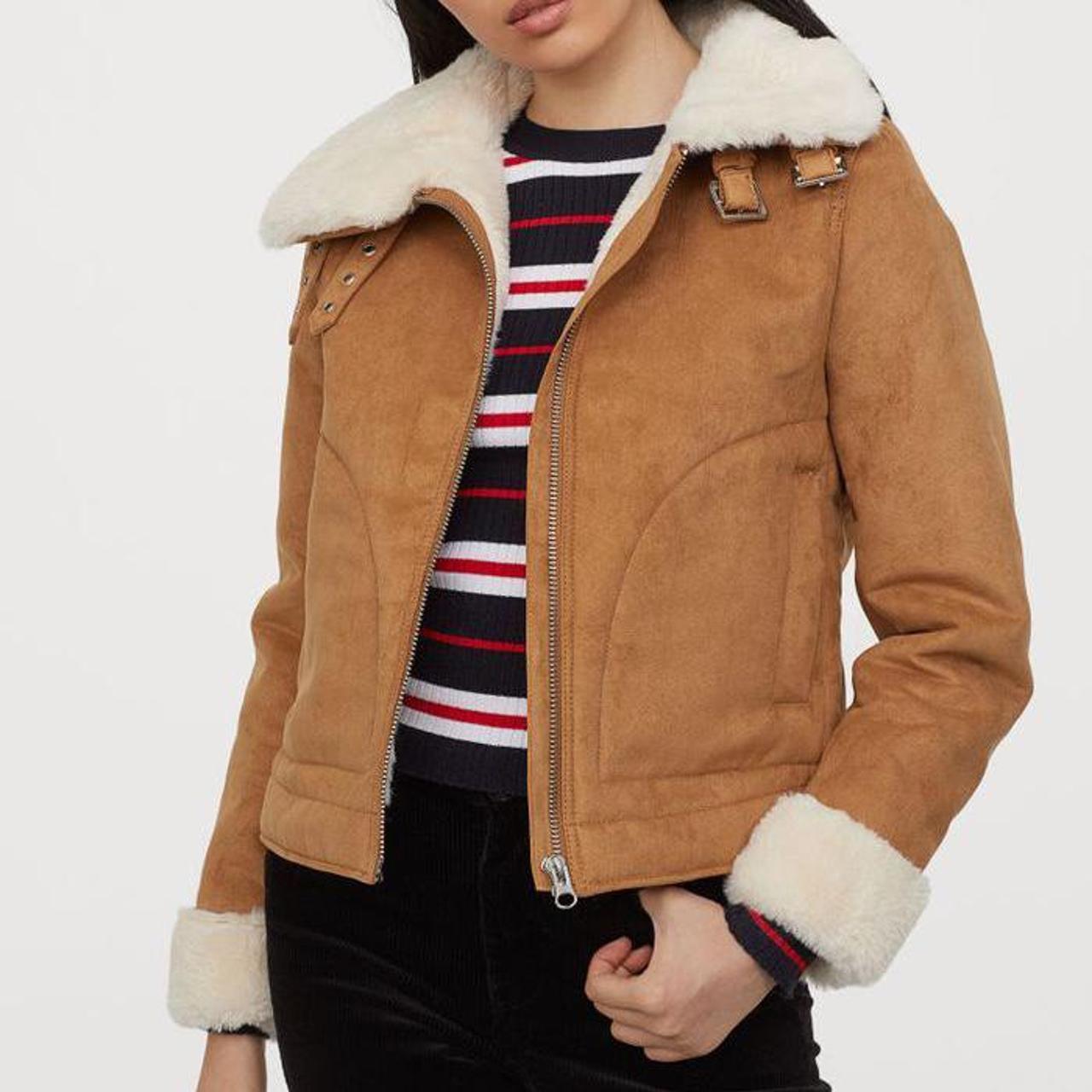 Suede deals jacket h&m