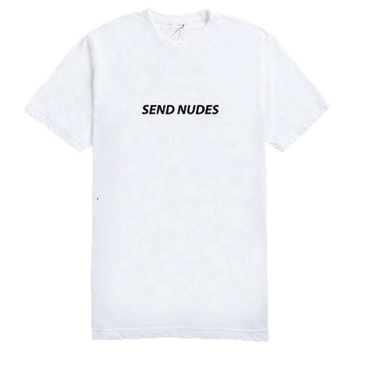 Send Nudes Snapchat tee WHITE Tshirt Size S Worn... - Depop