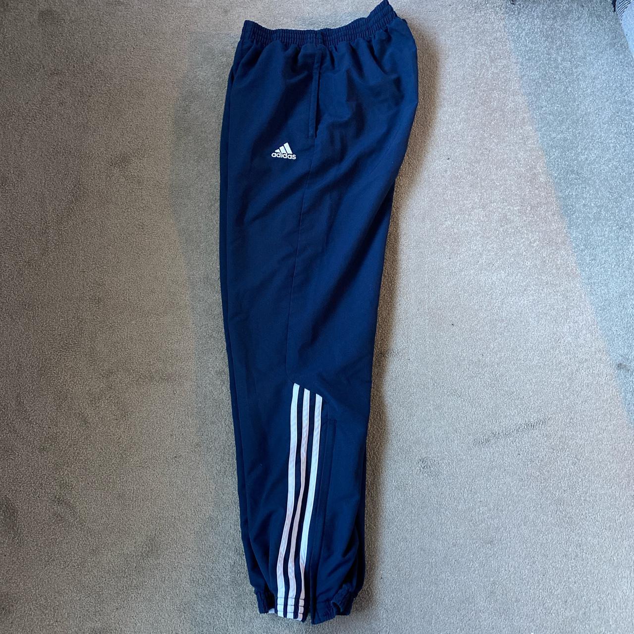 Adidas Men's Navy and White Joggers-tracksuits | Depop