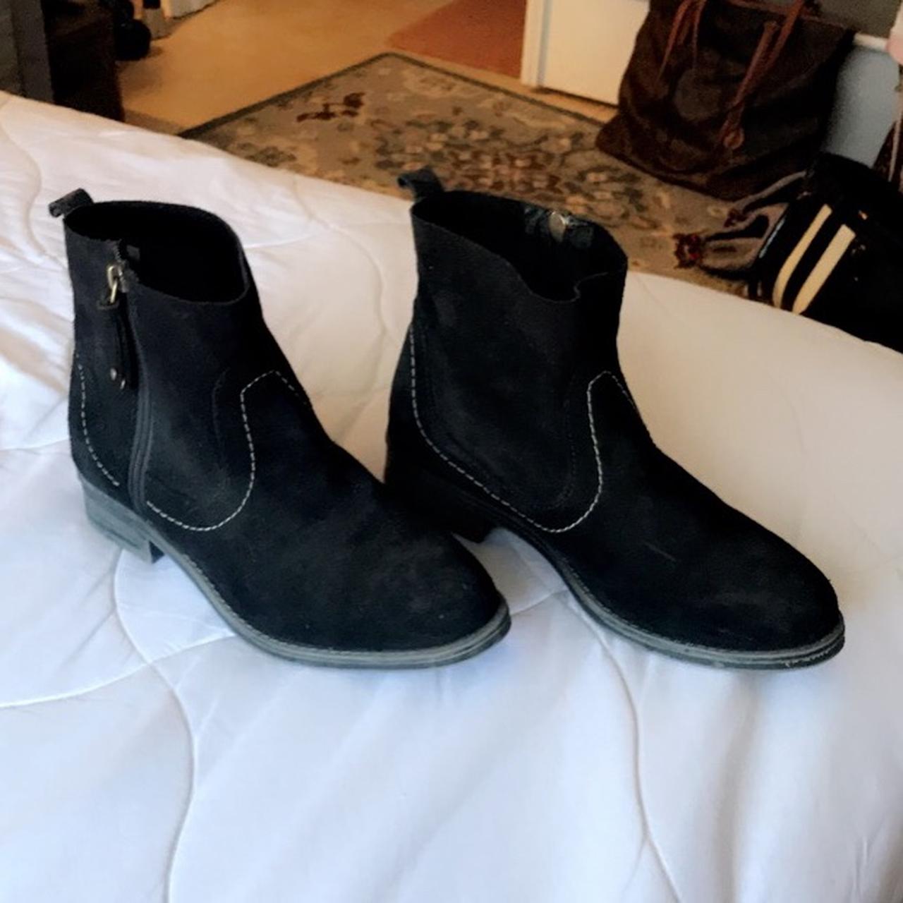 Black suede Basement boots! great condition, Europe... Depop