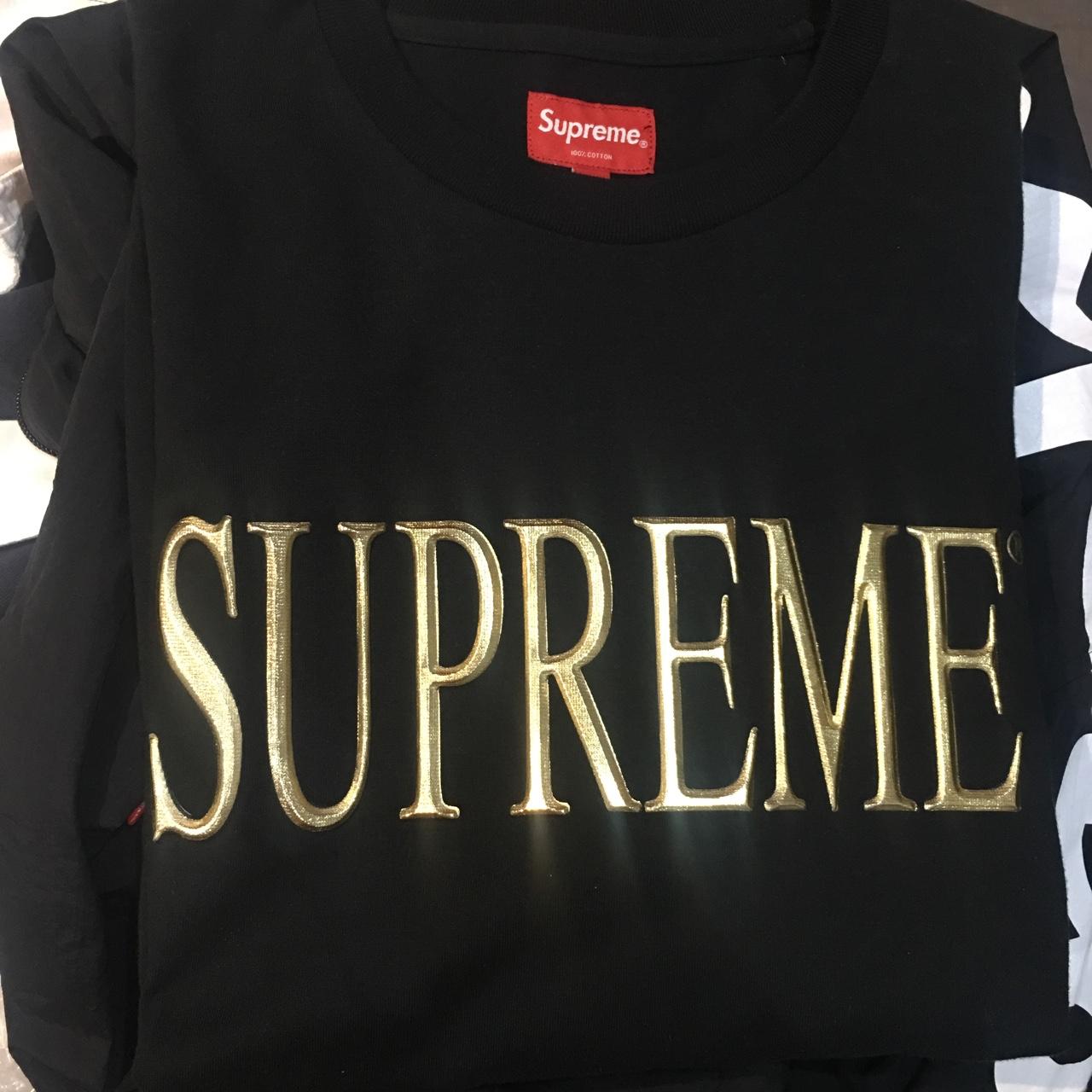 Supreme Gold Logo Long Sleeve Comes with dust