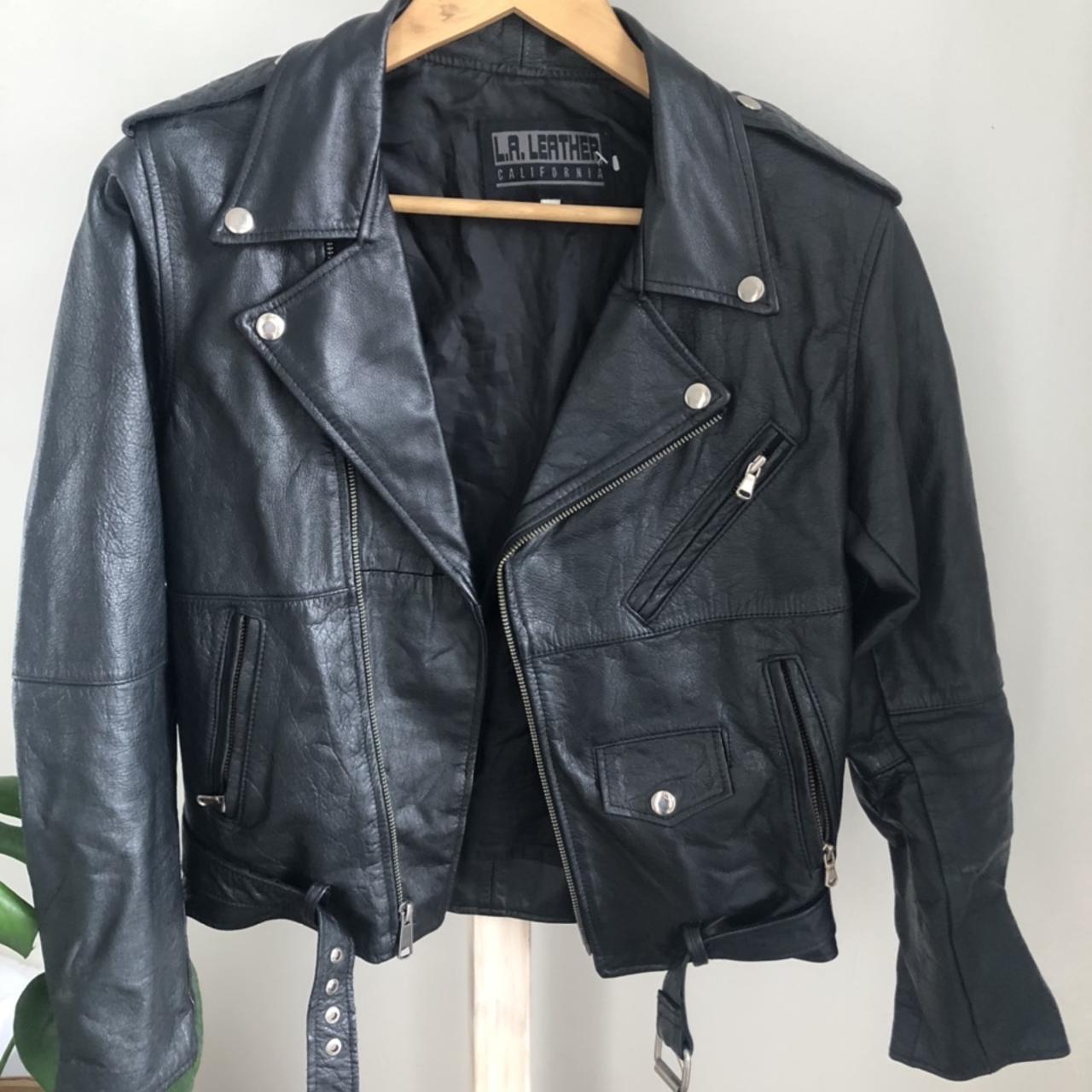 Vintage re-made leather jacket Acne style Best fits... - Depop