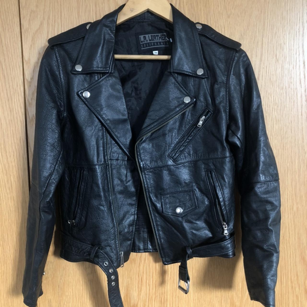 Vintage re-made leather jacket Acne style Best fits... - Depop