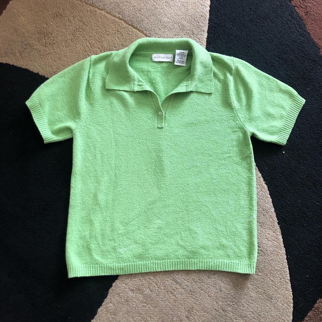 GREEN comfy soft tee w collar shirt !💚 - Depop