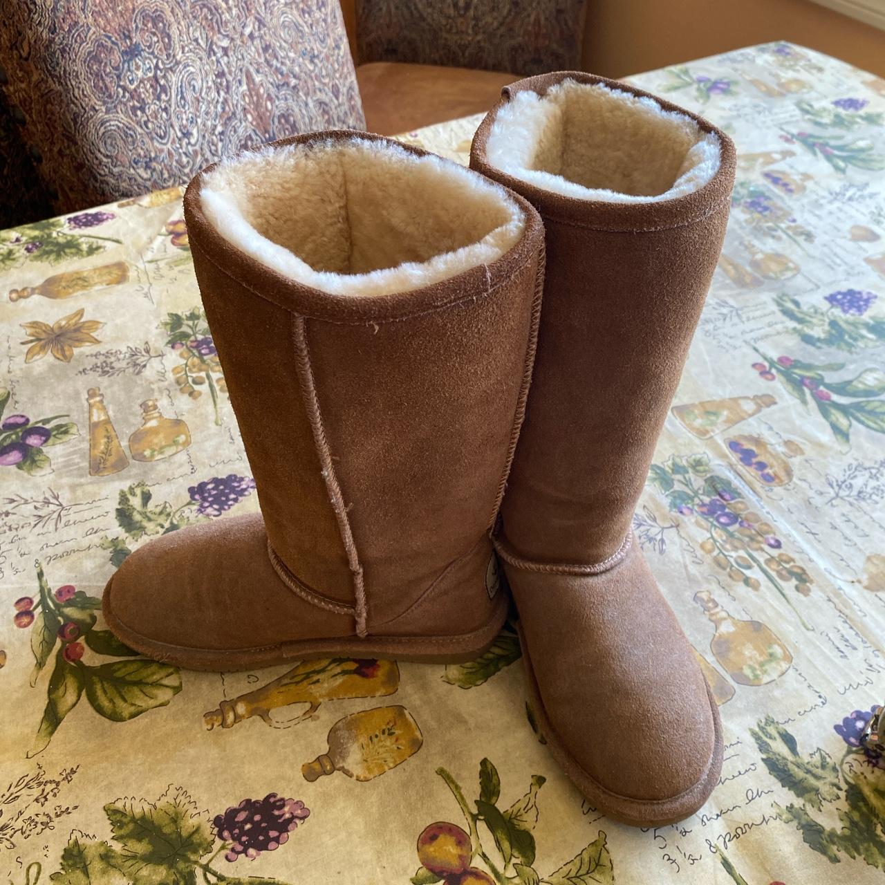 Brown suede Bear paw boots, UGG look-alikes. Never... - Depop