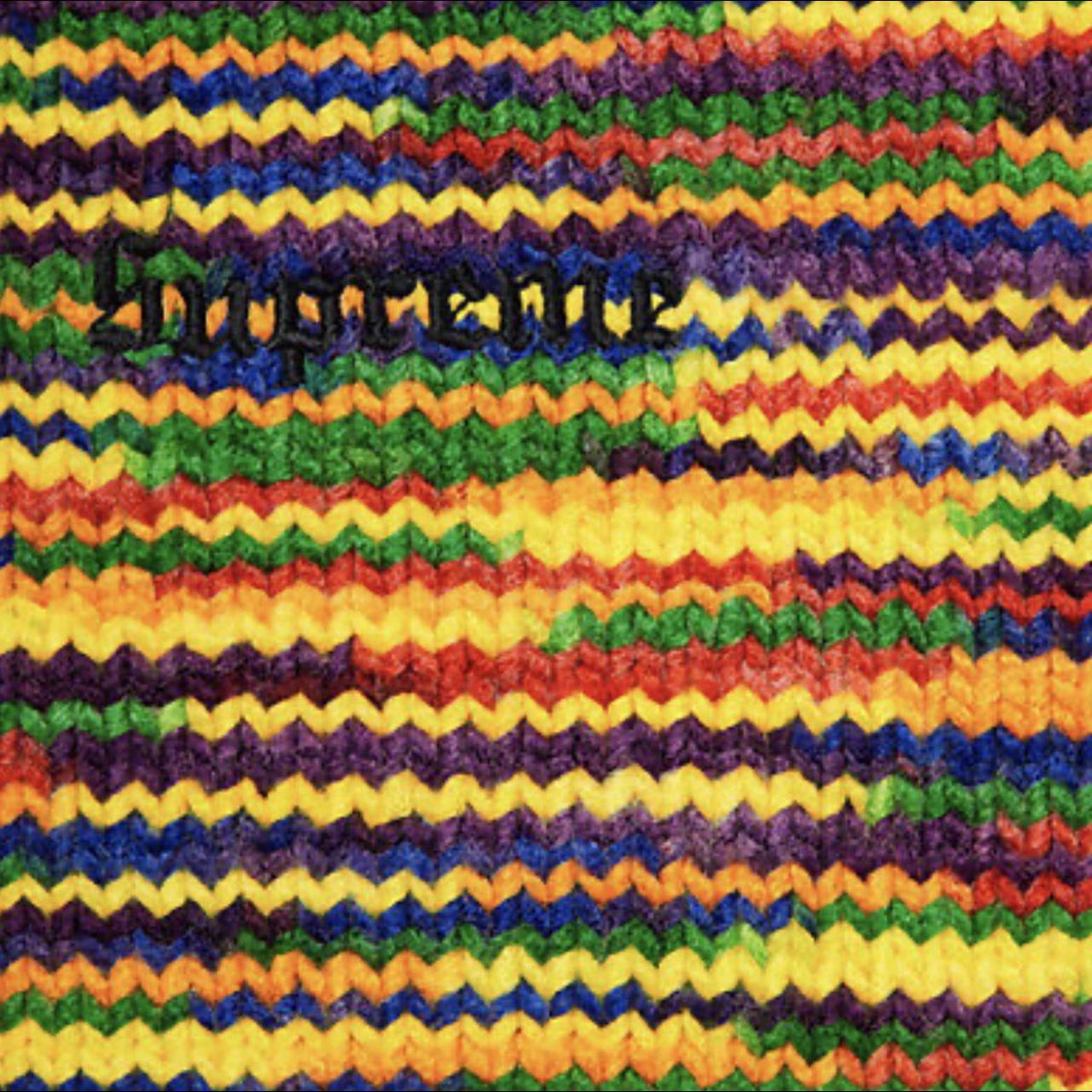 2020 Supreme men’s rainbow knit sweater, like new.... Depop