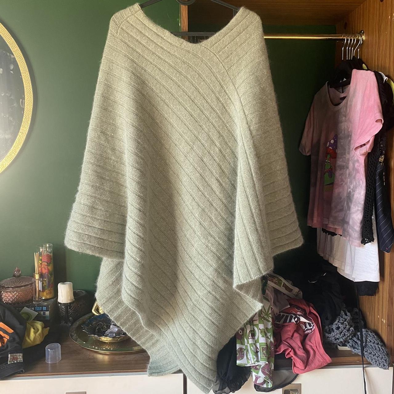 Monsoon Sage Green Poncho Size M / L Oversized fit... - Depop