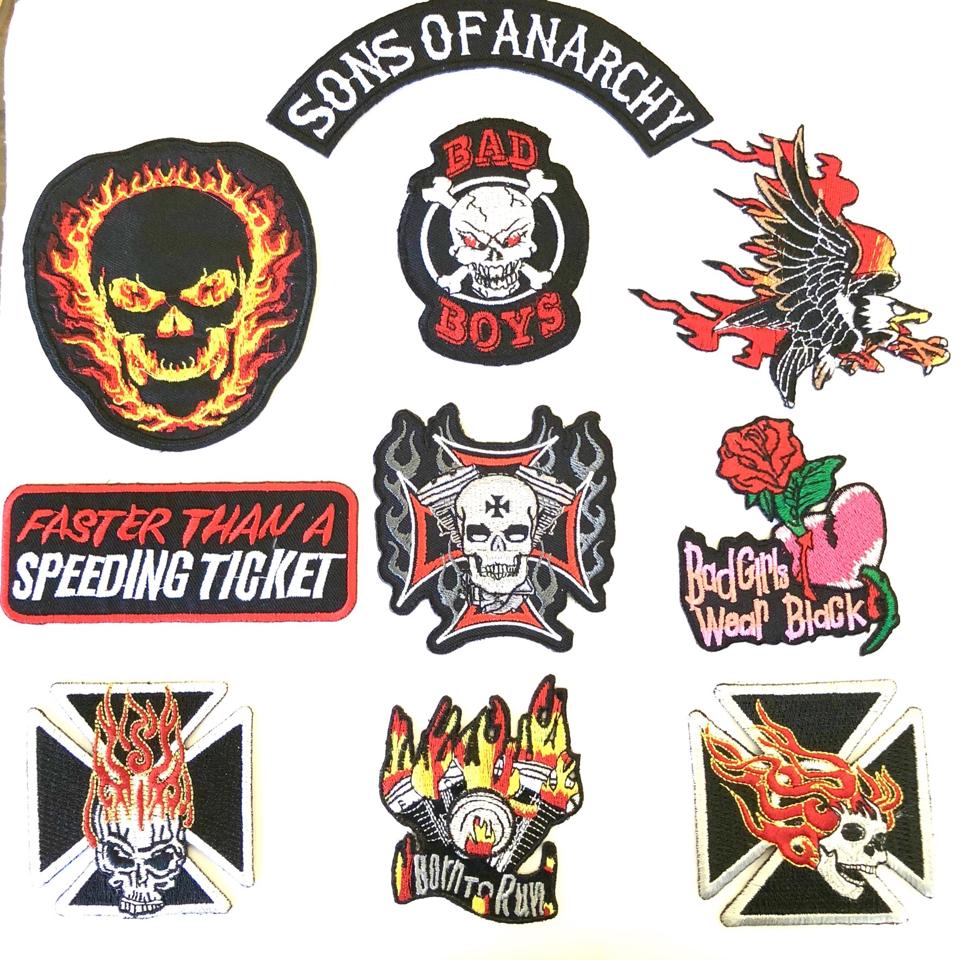 Spade Skull Outlaw Anarchy Biker Patch Clothing LIVE FREE RIDE Patch  Forever Free Skull Motorcycle Uniform Patch Biker badge