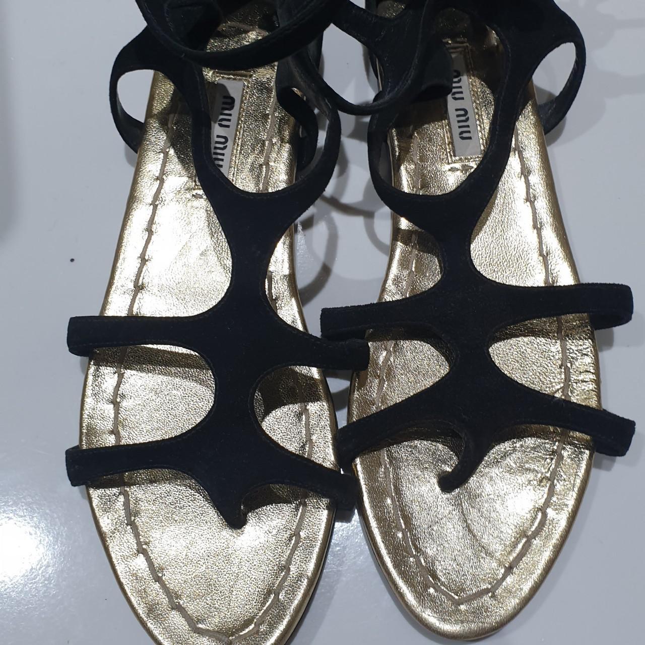 Miu miu sandals good condition worn twice and in... - Depop