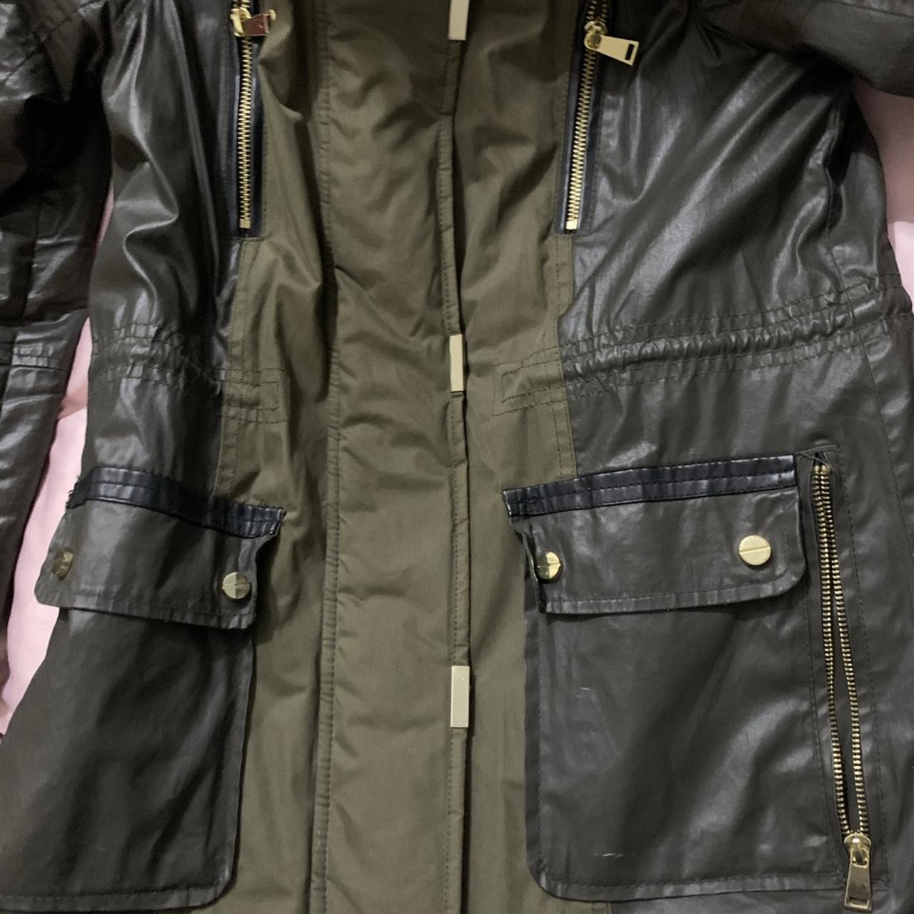 River island faux fur lined parka Used but