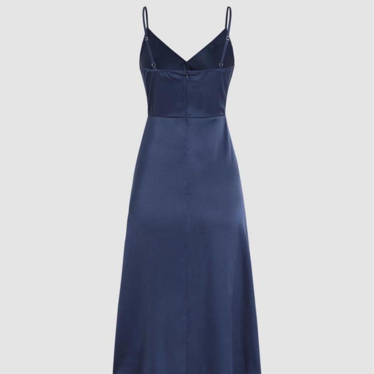 Cider navy satin midi dress size 10 #Cider #asos... - Depop