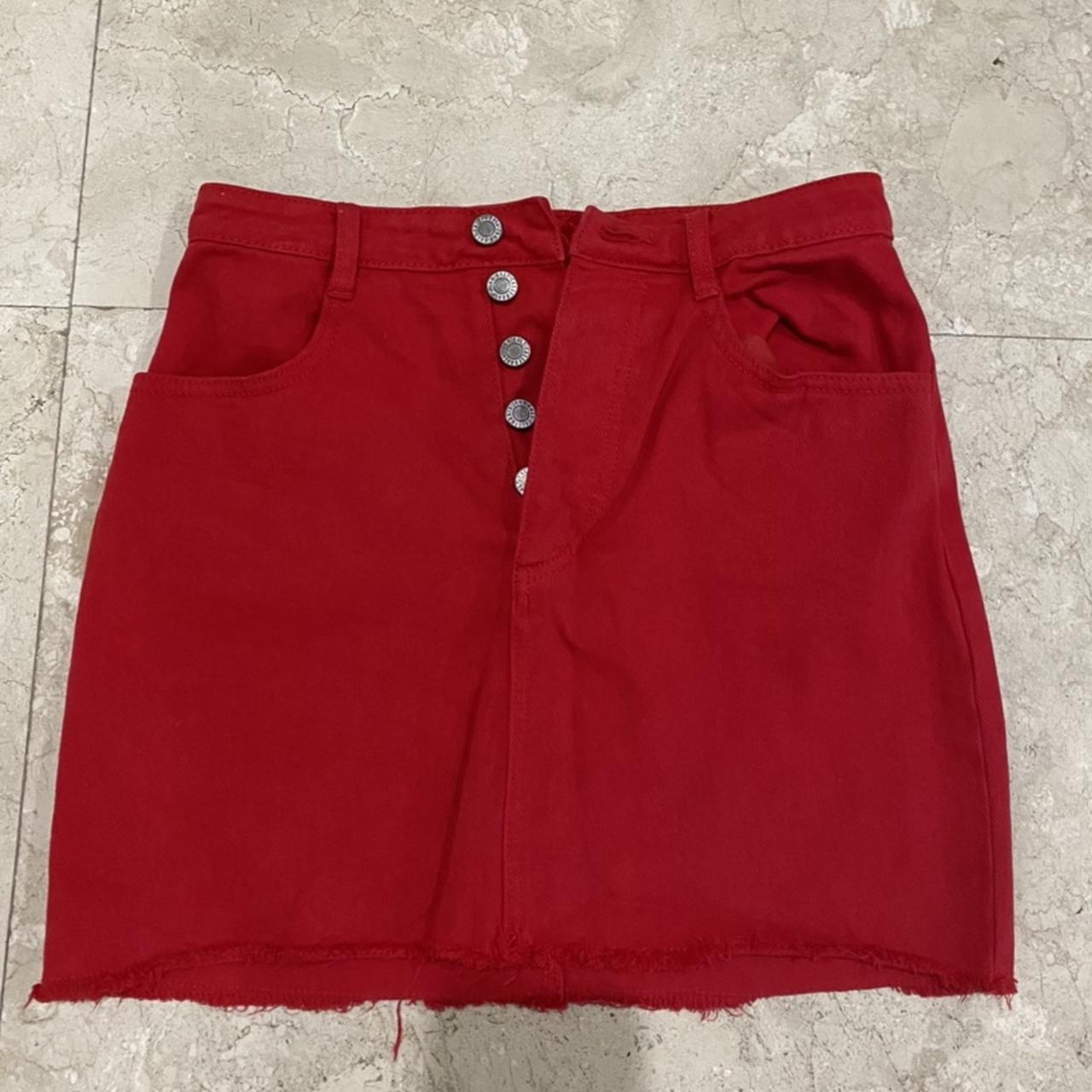 Brandy melville red denim skirt hotsell