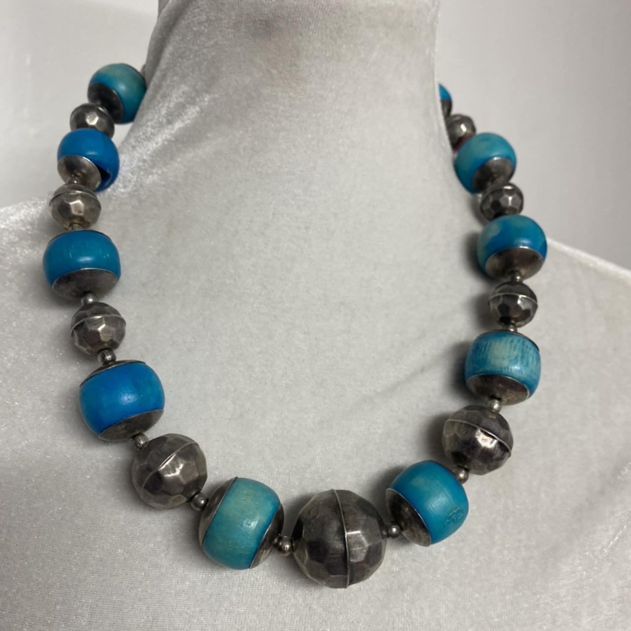 Metal bead necklace on sale 90s