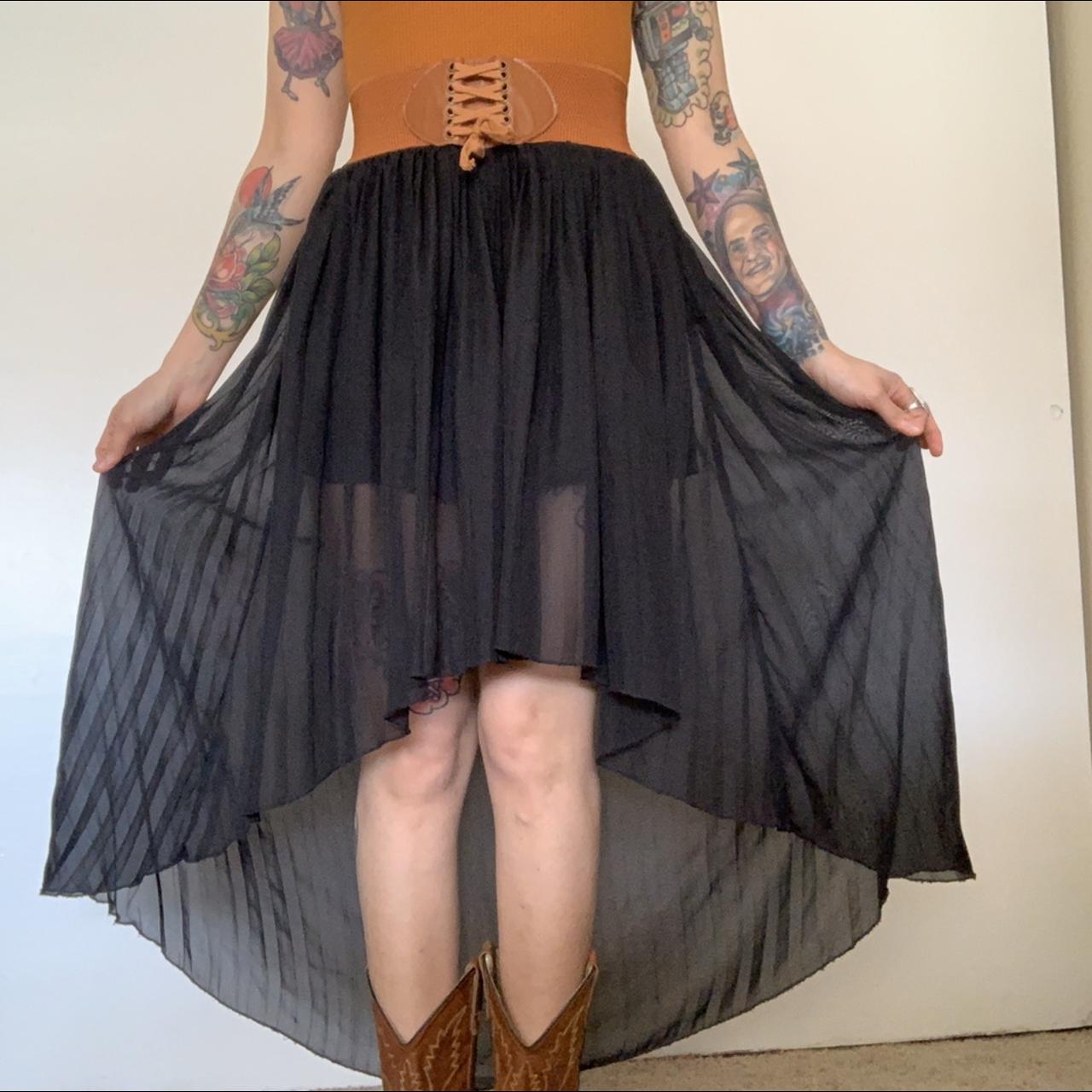 Chiffon skirt short in front long clearance in back