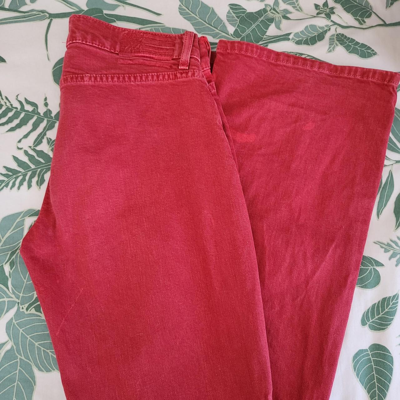 revice denim 818 low rise jeans in red they are a... - Depop