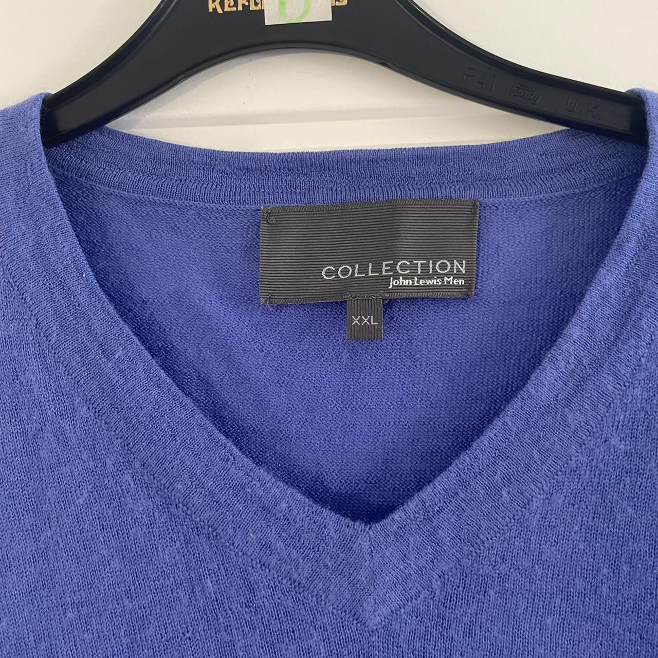 John Lewis Mens lavender vneck fine wool... Depop