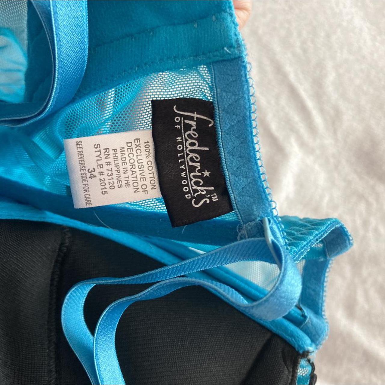 frederick’s of hollywood teal blue sheer satin... - Depop