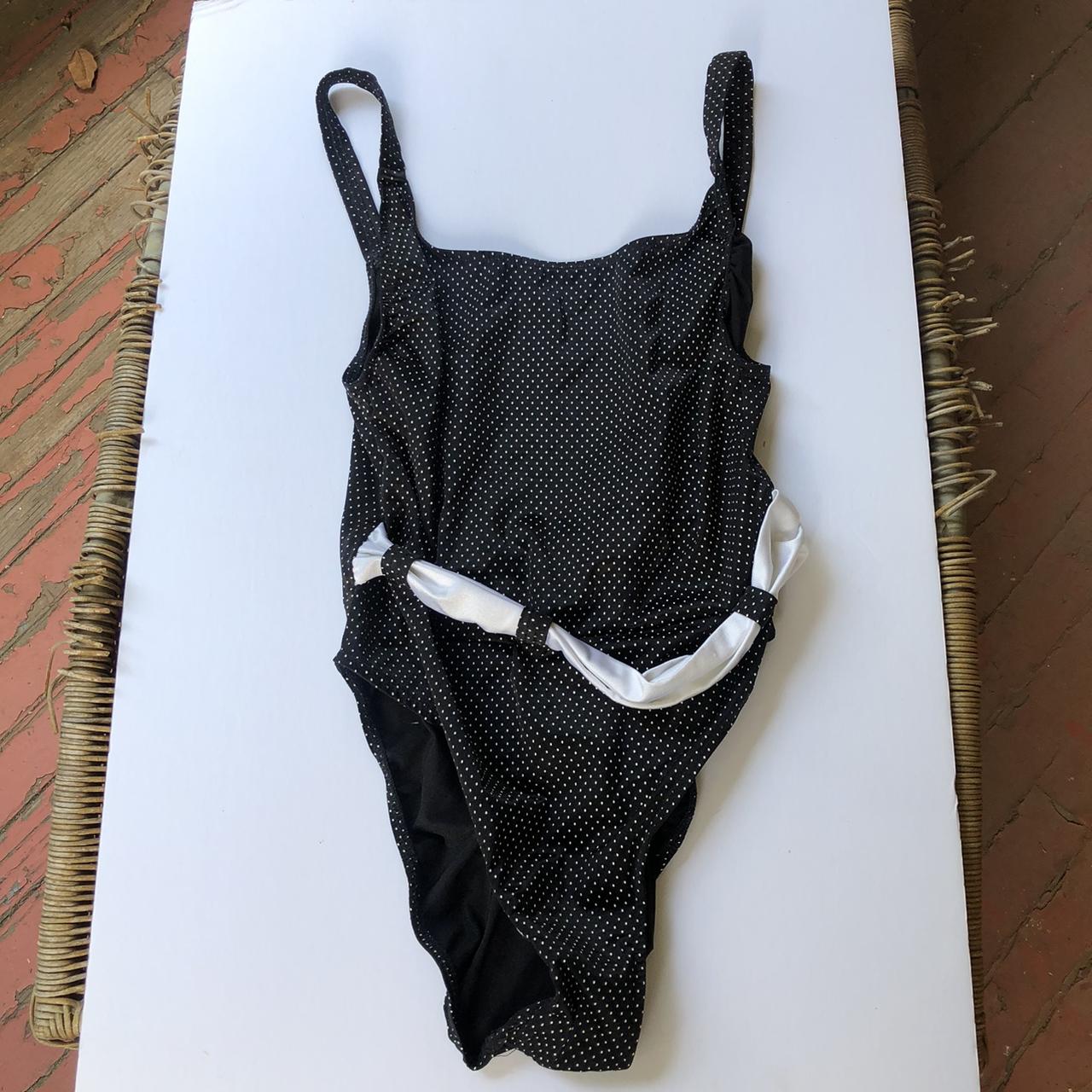 Avon Women's Black and White Swimsuit-one-piece | Depop