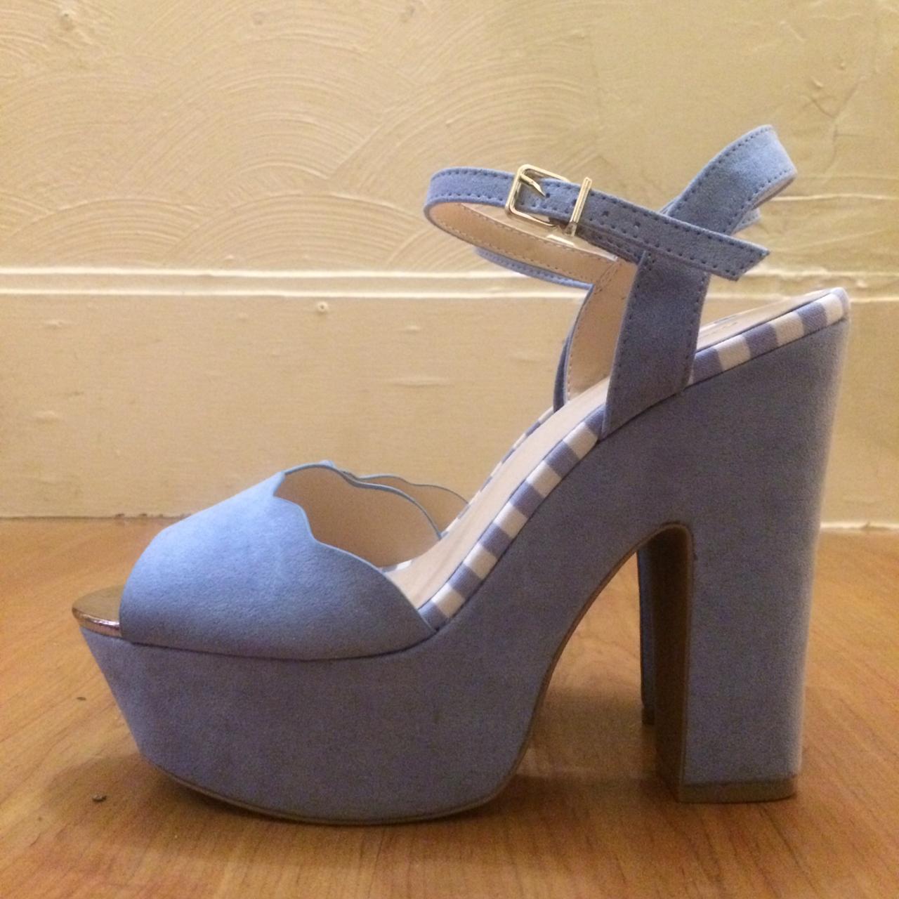 🌻POWDER BLUE SUEDE PLATFORM HEELS!🌻They are brand... - Depop