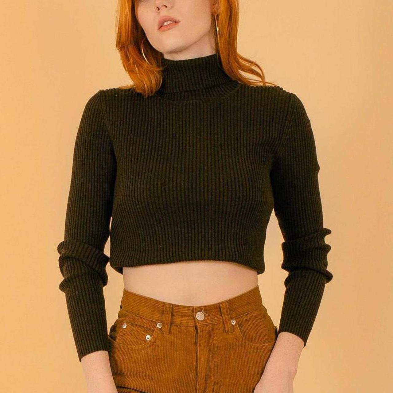 chocolate brown ribbed turtleneck