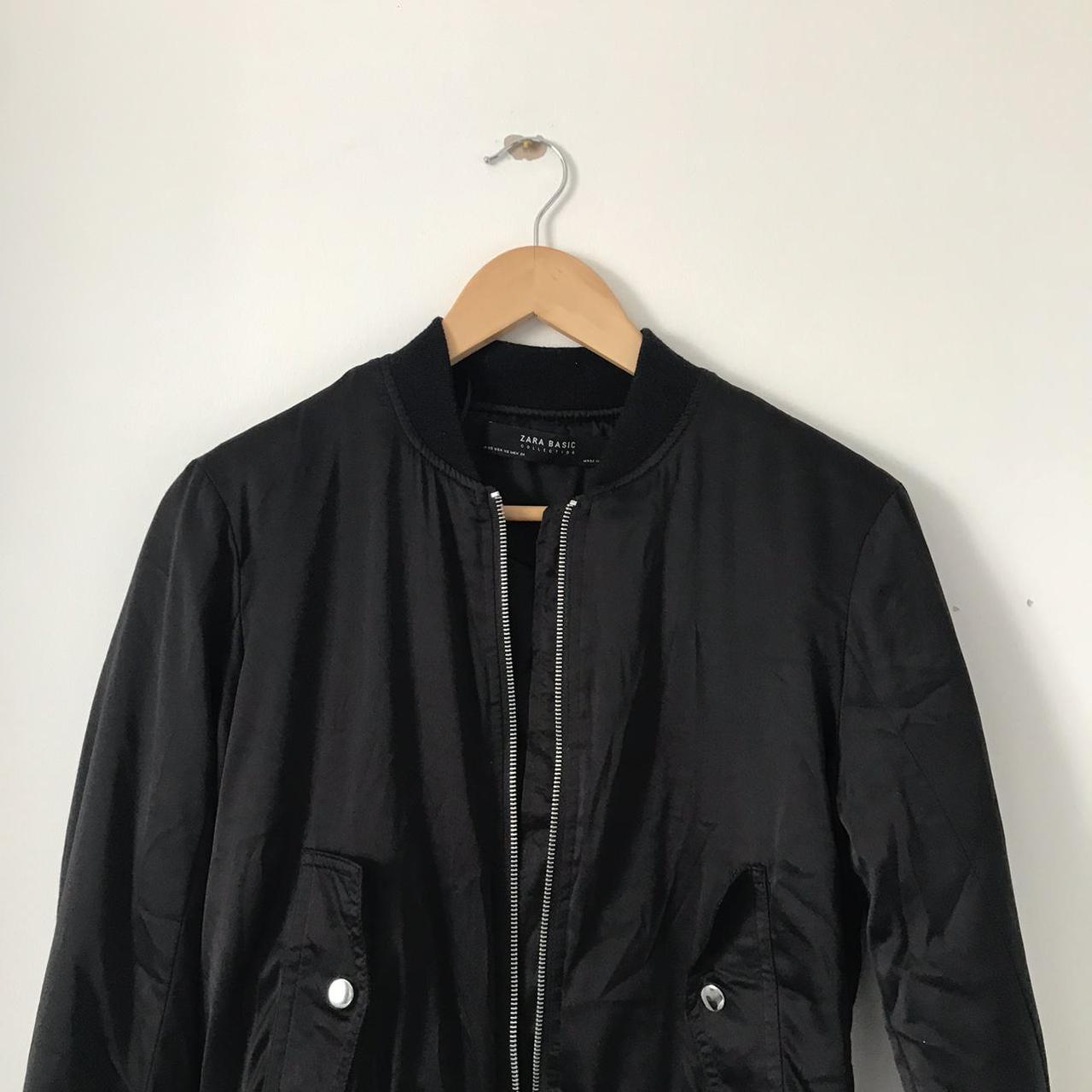 Black Zara Bomber Jacket Zara Basic Collection Size... Depop