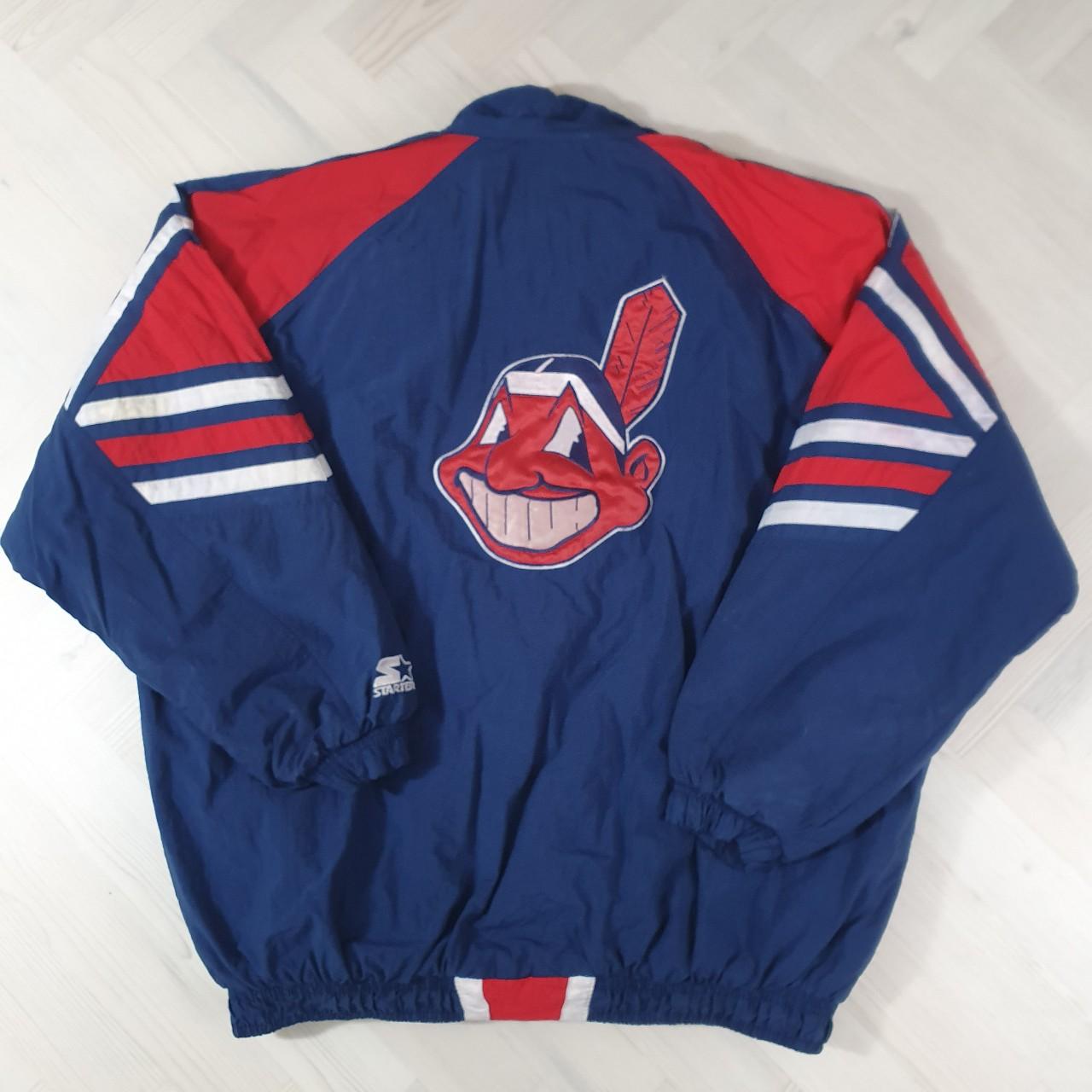 Vintage/Retro Starter Cleveland Indians NBL jacket... - Depop
