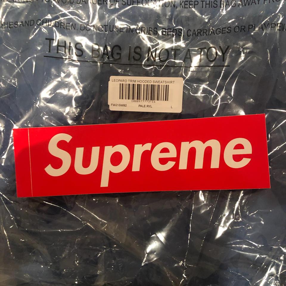 Supreme Men's Blue Hoodie | Depop