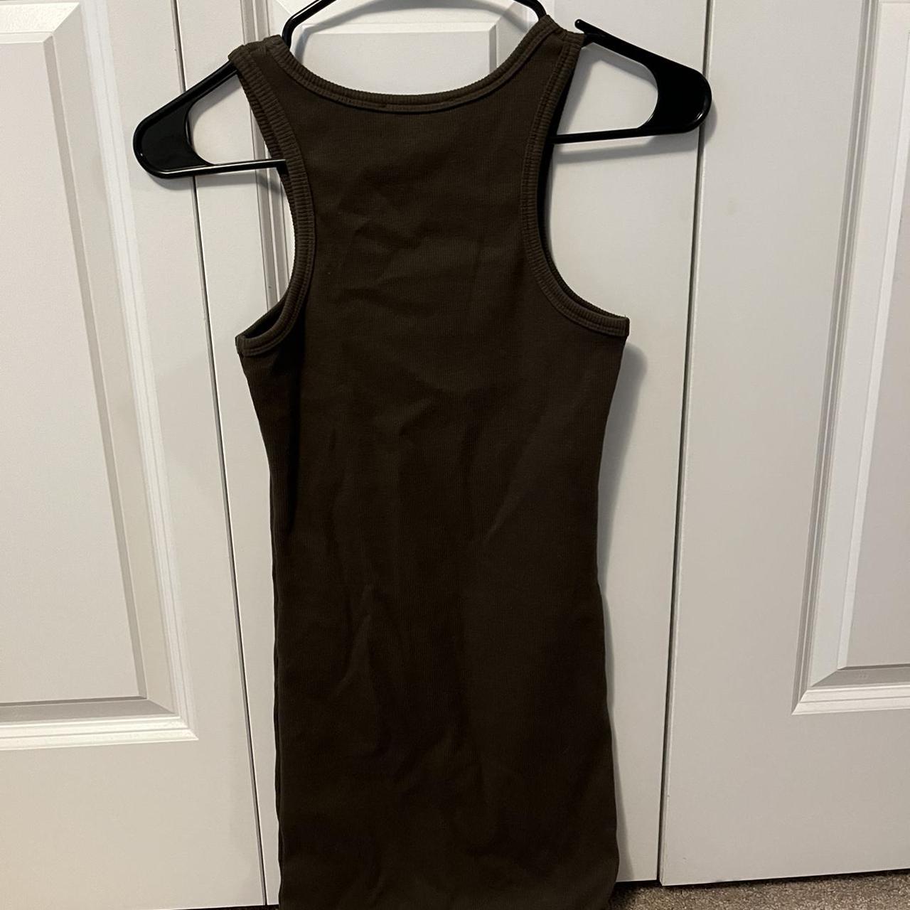 Style addict midi army green tank top dress, size... Depop