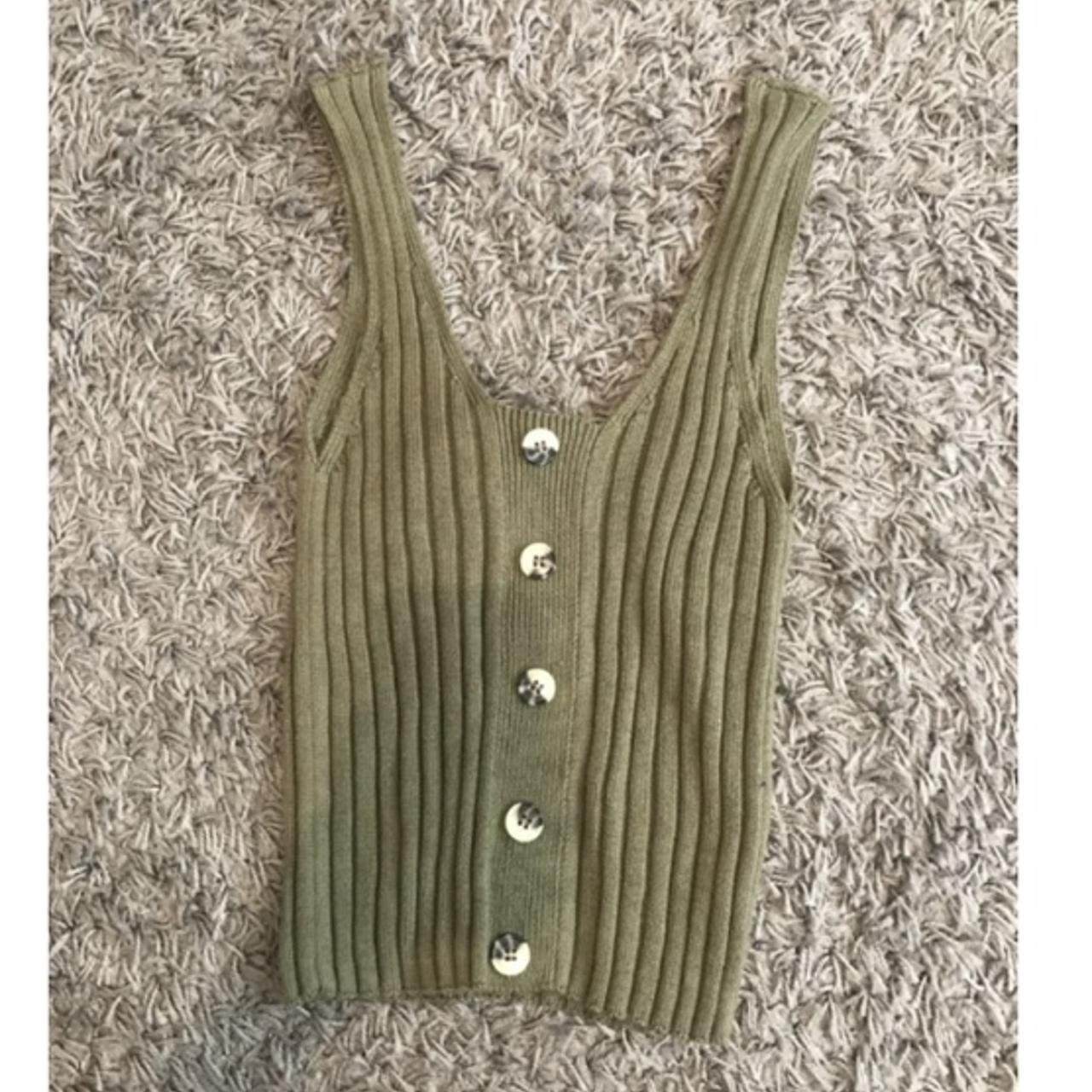 Primark Women's Green and Khaki Vest Depop