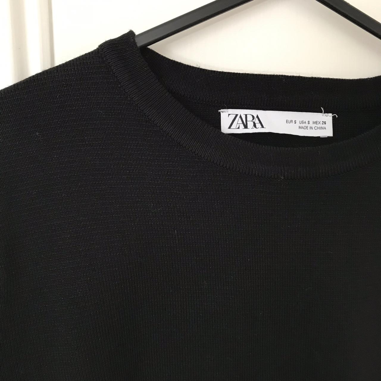 Zara size small black knitted blouse top with cream... Depop