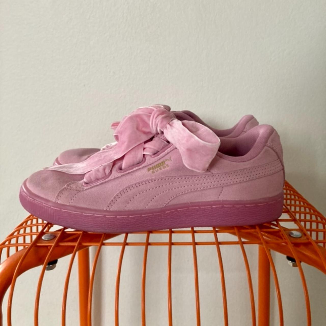 Puma pink shoes suede best sale