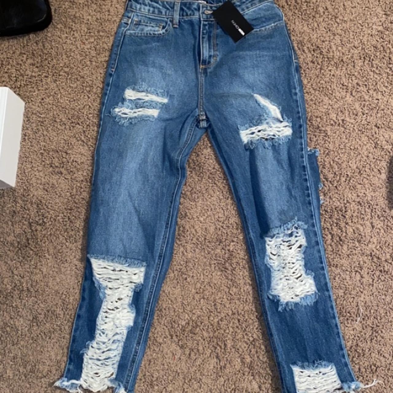 Fashion Nova blue ripped Bennie Jeans Super cute and... - Depop