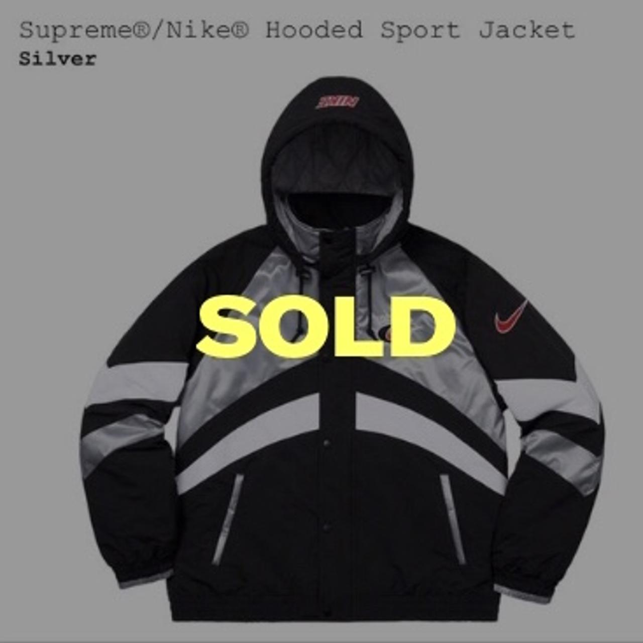 Supreme Nike Hooded Sport Jacket Silver. Size Large.... - Depop