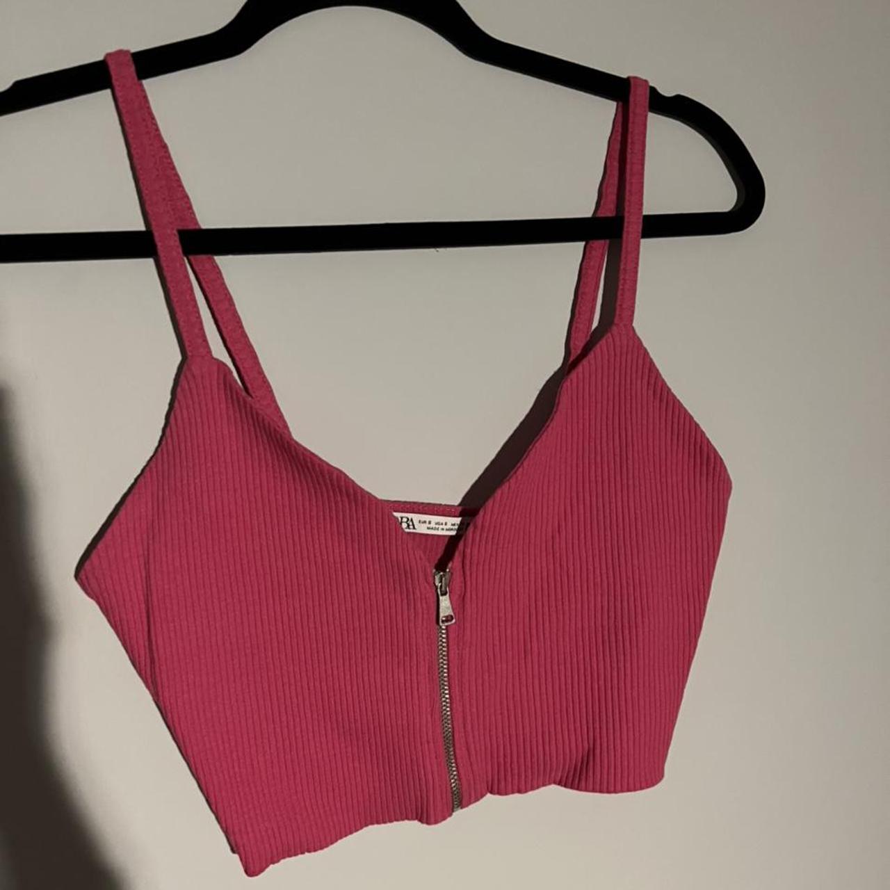 Zara ribbed crop top worn once send offers - Depop