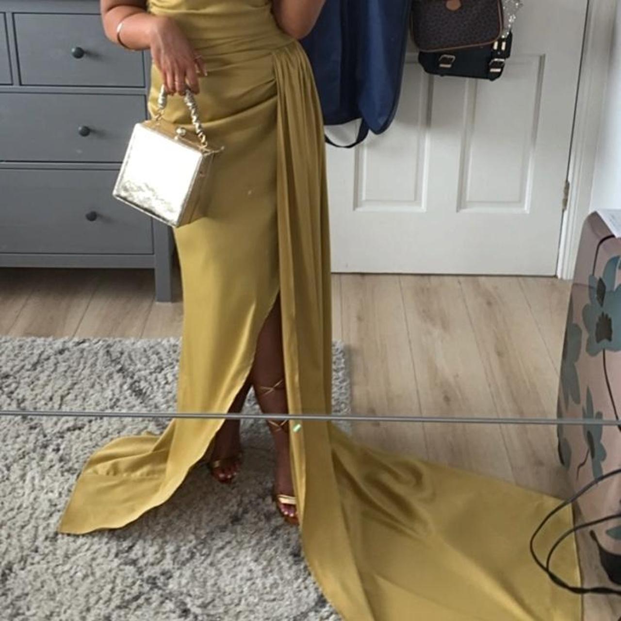 Stunning golden/yellow formal Maxi dress. UK size 8... - Depop
