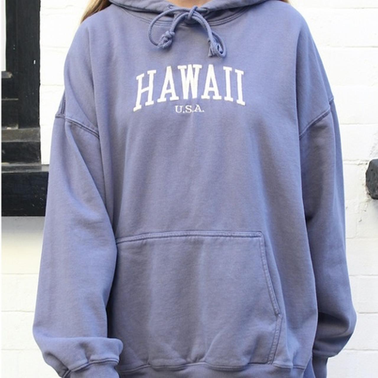Brandy Melville Christy Hawaii Hoodie (Washed faded blue), Women's