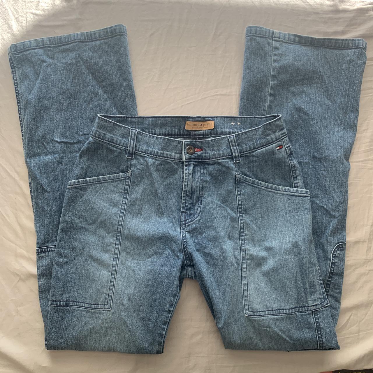 Vintage y2k Tommy Hilfiger cargo wide leg jeans!... - Depop