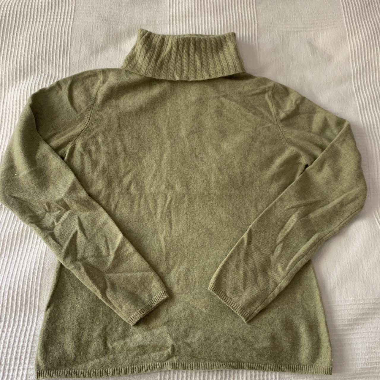 Sage green cashmere turtleneck sweater from Griffen!... - Depop
