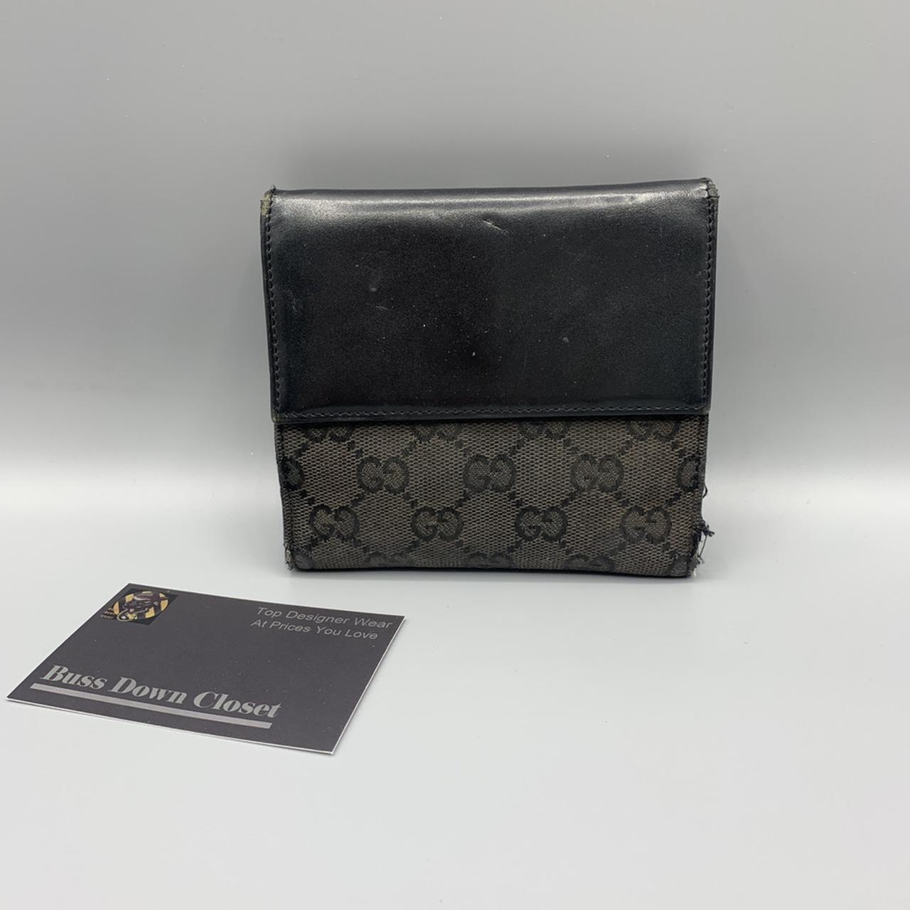 Vintage Gucci Logo Brown Fold Wallet. Signature GG - Depop
