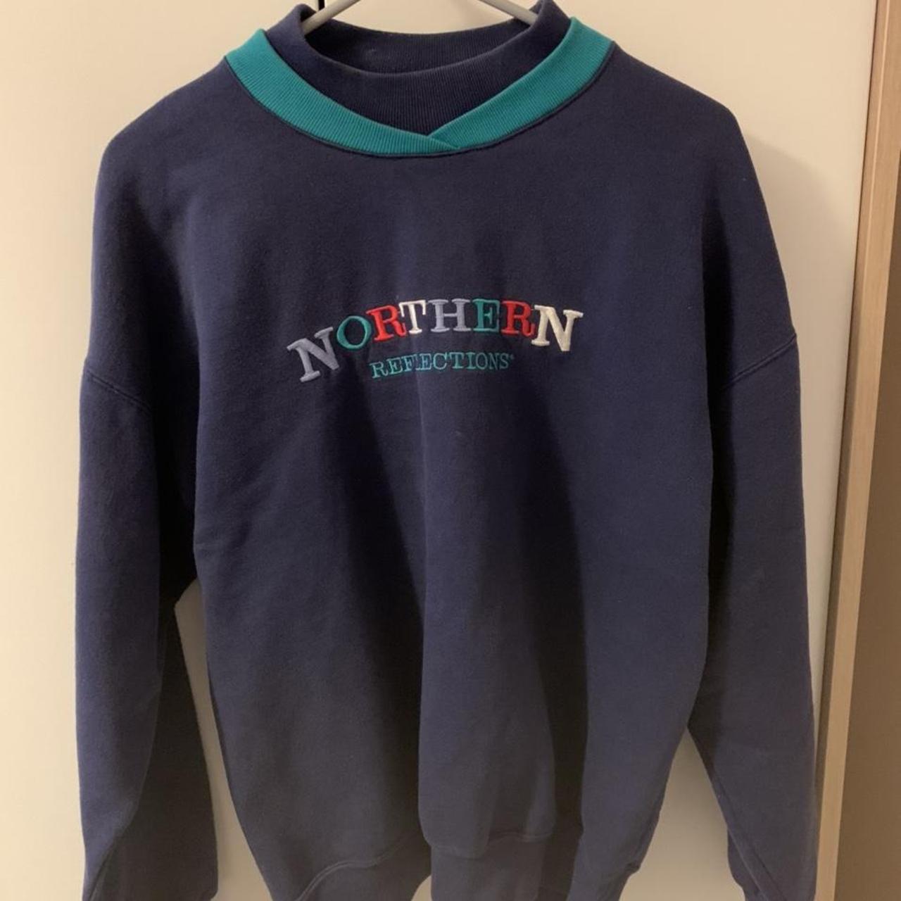 Northern Reflections Men S Green And Navy Sweatshirt Depop