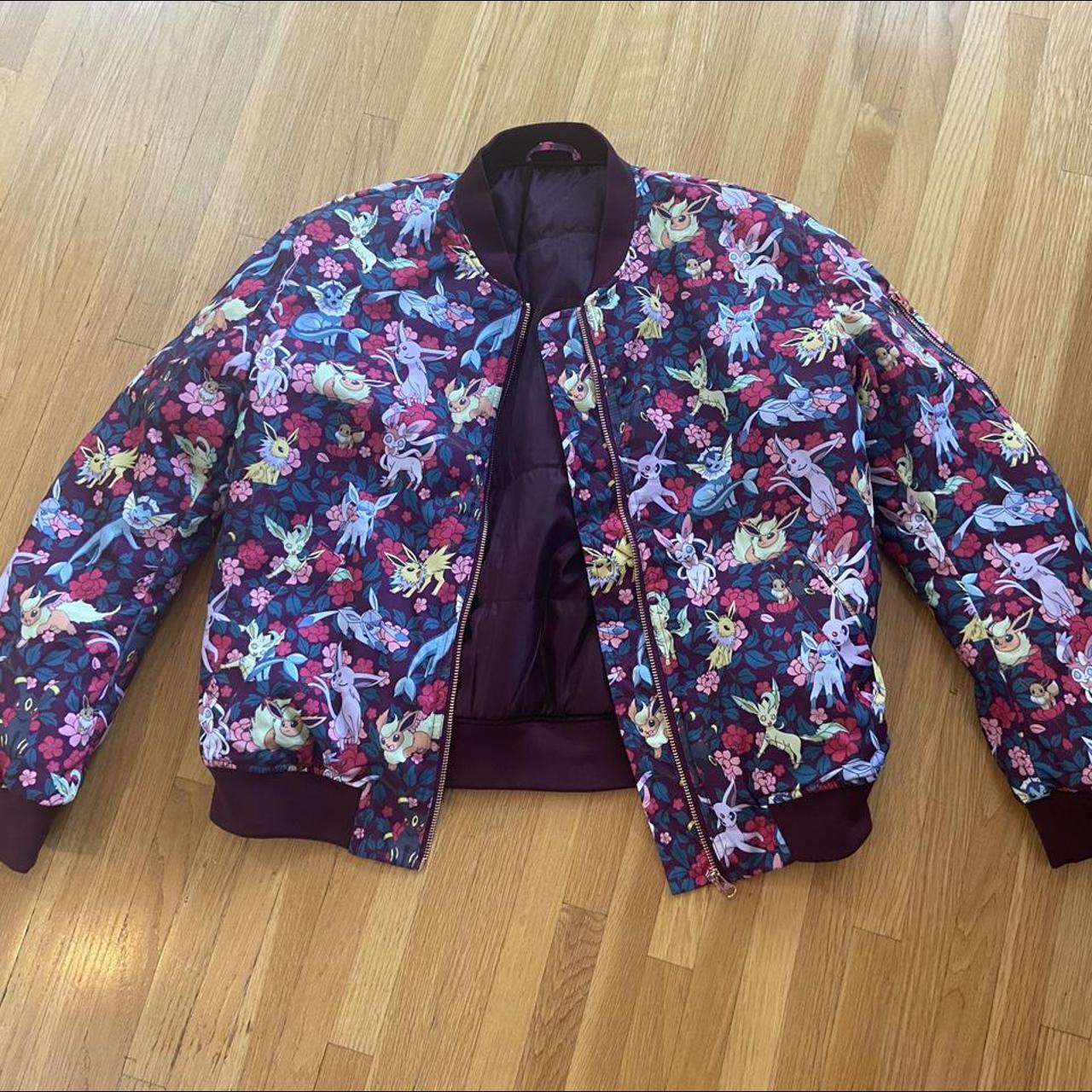 EEVEE EVOLUTION FLORAL BOMBER JACKET This print... - Depop