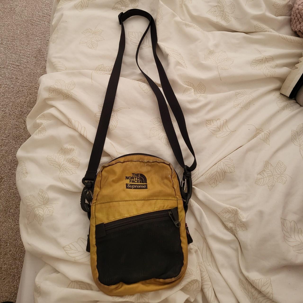 North face supreme metallic gold shoulder bag used. Depop