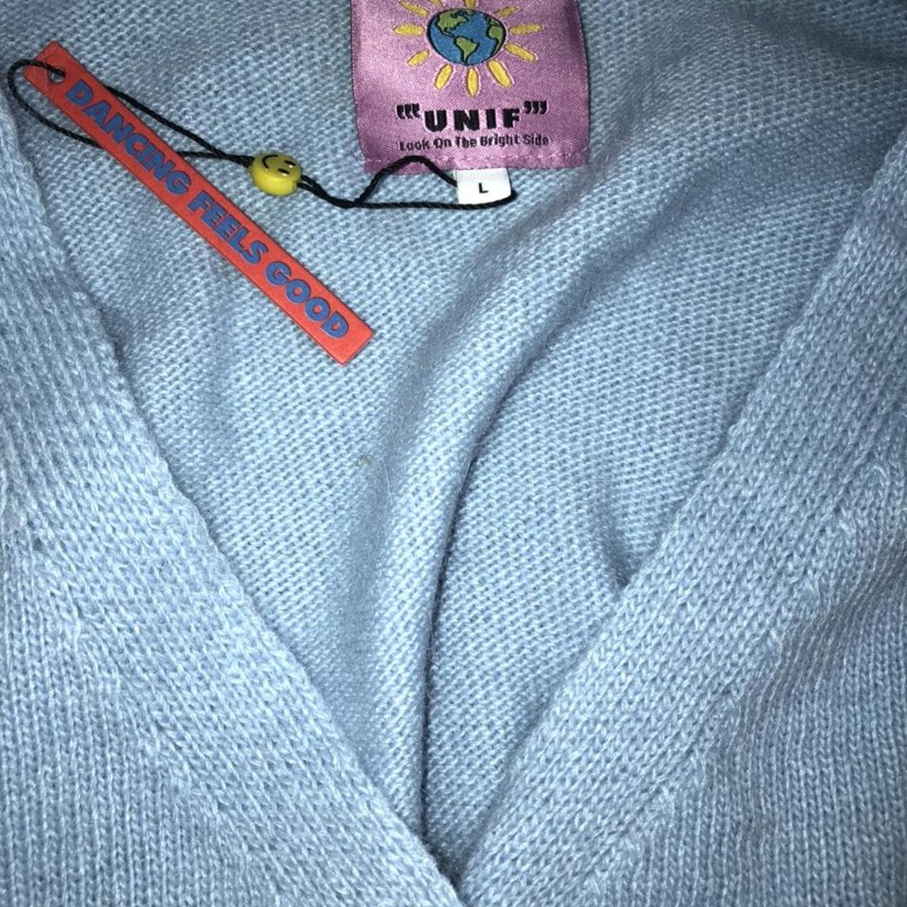 blue unif cardigan
