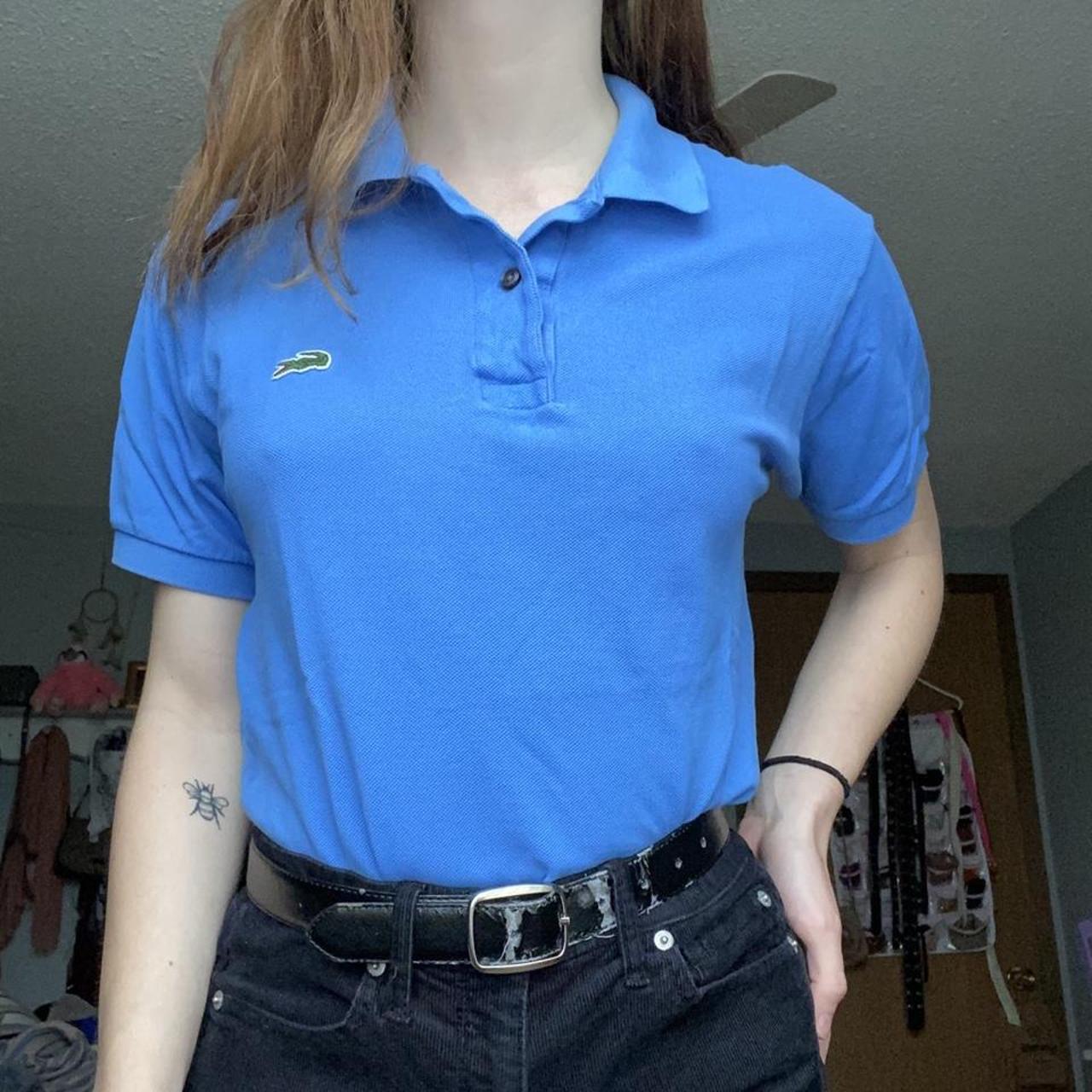 Lacoste Womens Blue Polo Shirts Depop