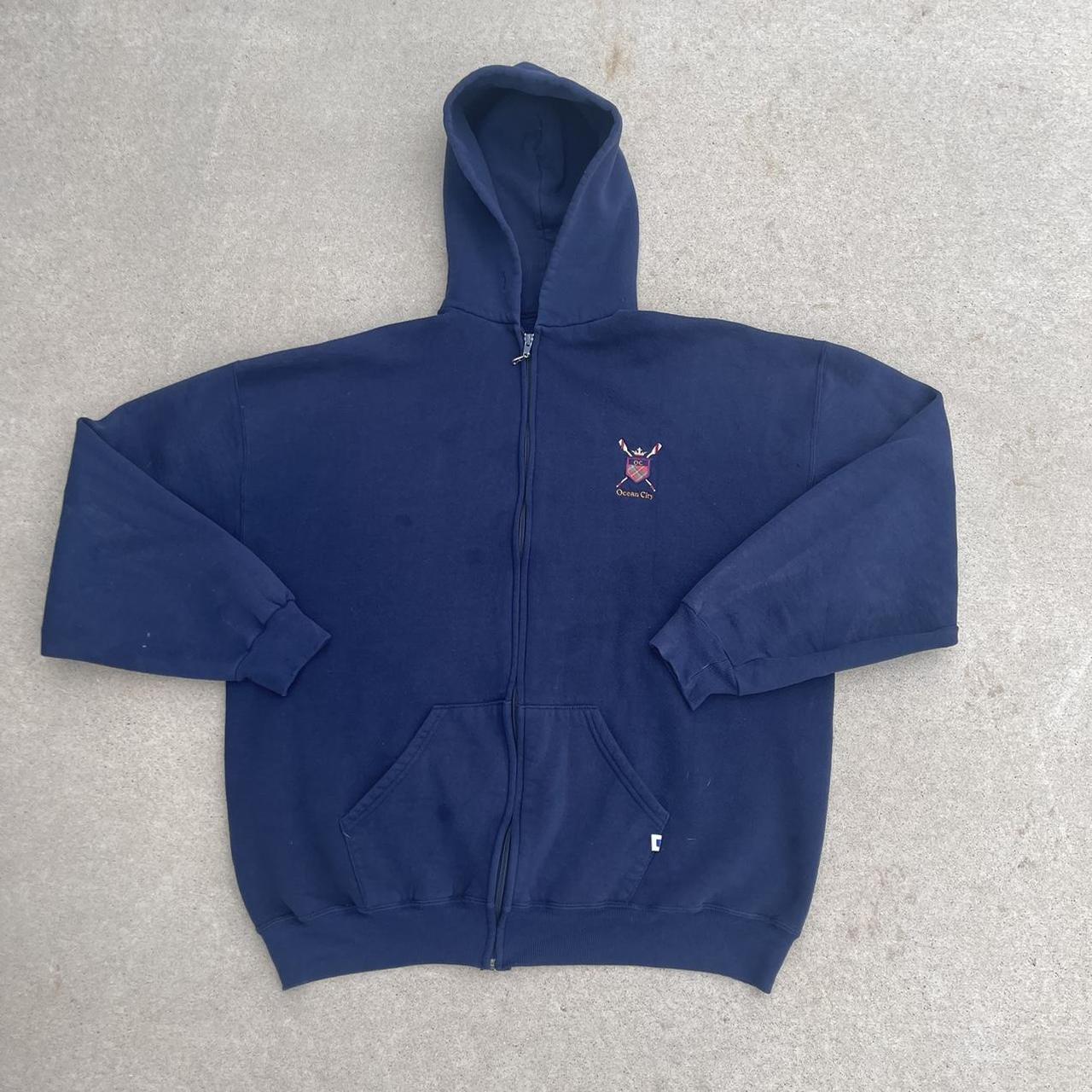 Vintage made in USA Russell Athletic Zip Hoodie mens... Depop