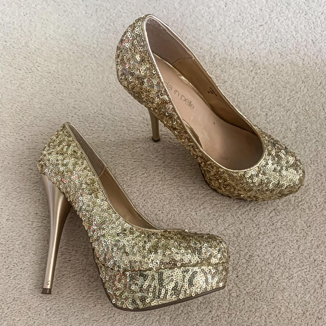 Sequin store platform heels