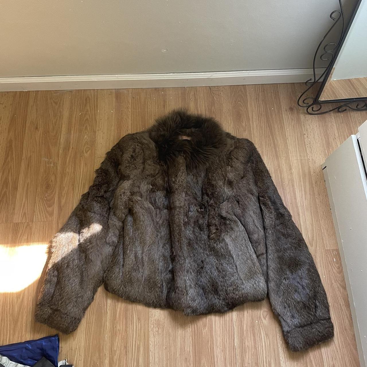 Rabbit fur coat hot sale made in korea