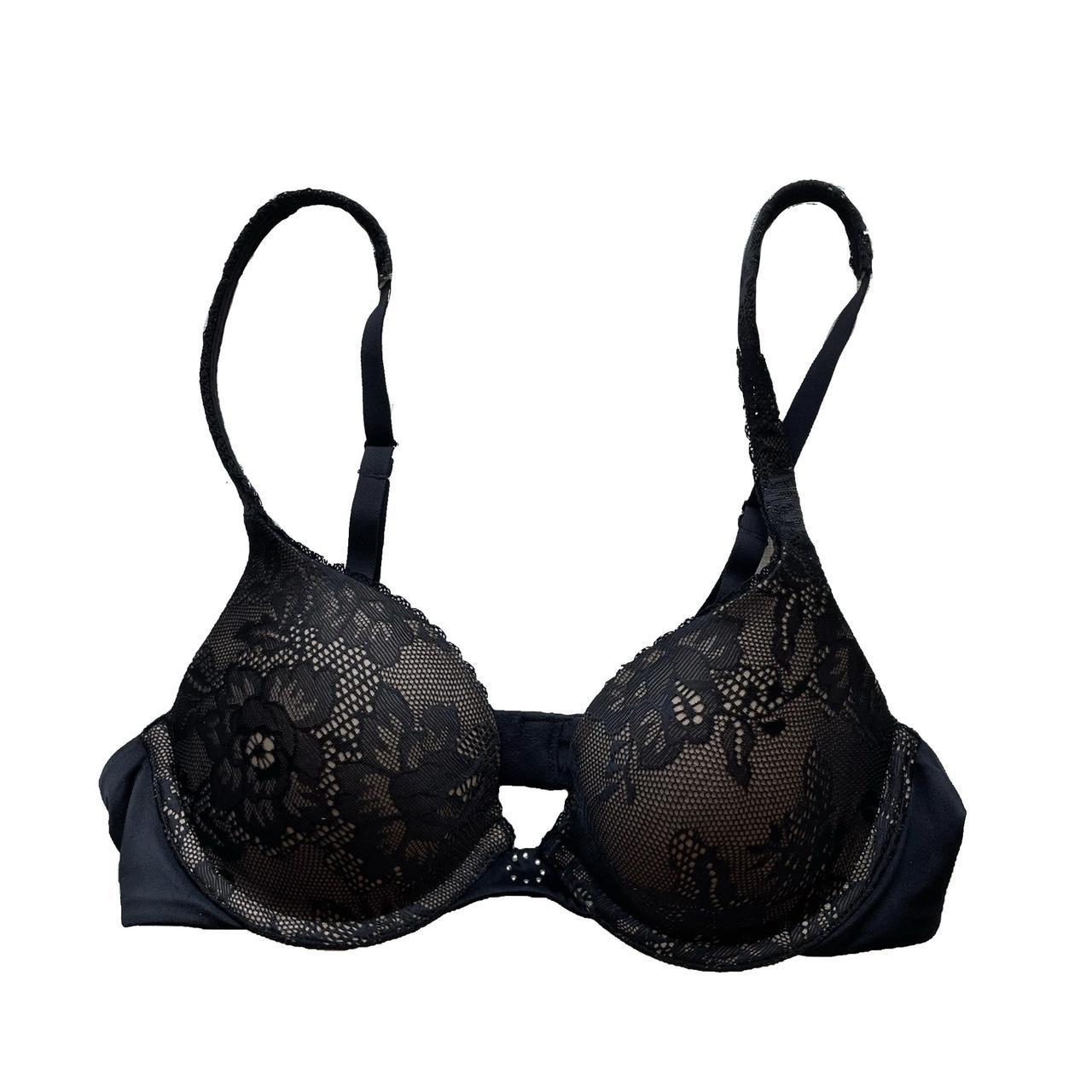 Product Image 1 - MAIDENFORM BLACK LACE-LINED PADDED PUSH-UP