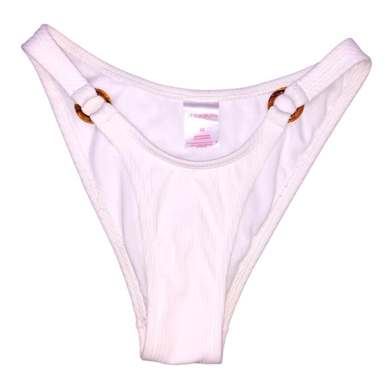 NWOT TARGET XHIlARATION RIBBED HIGH CUT WHITE CHEEKY... Depop