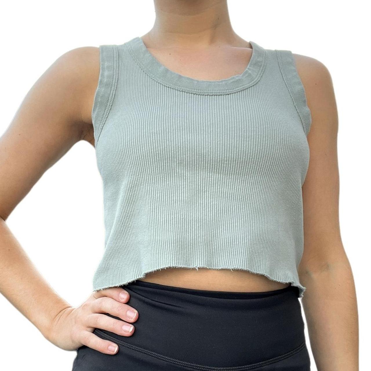 BRANDY MELVILLE JOHN GALT CONNOR RIBBED CROPPED TANK... - Depop